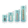 Hds Trading 4 Piece Essence Collection Stainless Steel Canister Set, Turquoise ZOR95969